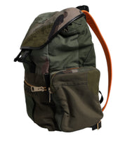 Dolce & Gabbana Military Green Patchwork Travel Backpack Bag Dolce & Gabbana