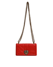 Dolce & Gabbana Red Quilted Devotion Crossbody Chain Phone Cover Bag Dolce & Gabbana