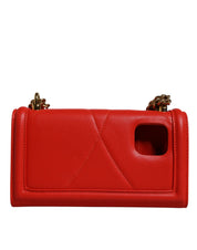 Dolce & Gabbana Red Quilted Devotion Crossbody Chain Phone Cover Bag Dolce & Gabbana