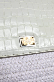Dolce & Gabbana White Rafia Leather Top Handle Crossbody Bag Dolce & Gabbana