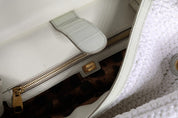 Dolce & Gabbana White Rafia Leather Top Handle Crossbody Bag Dolce & Gabbana