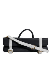 Dolce & Gabbana Blue White Calfskin Leather Crossbody Shoulder Bag Dolce & Gabbana
