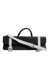 Dolce & Gabbana Blue White Calfskin Leather Crossbody Shoulder Bag