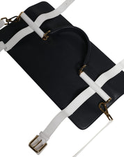 Dolce & Gabbana Blue White Calfskin Leather Crossbody Shoulder Bag Dolce & Gabbana