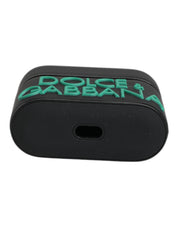 Black Orange Silicone Embossed Logo Airpods Case