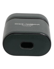 Green Calfskin Leather Logo Print Flip Holder Airpods Case