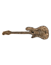 Gold Brass Logo Beaded Guitar Pin Brooch