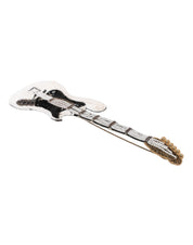 Gold Brass Logo Beaded Guitar Pin Brooch