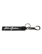 Black White DG Logo Silver Men Keychain Polyester Keyring