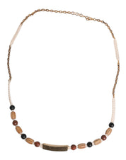 Dolce & Gabbana Black Gold Wooden Beaded Logo Pendant Necklace Dolce & Gabbana