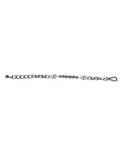 Dolce & Gabbana Silver Tone Chain Lobster Clasp Logo Gray Pearls Bracelet Dolce & Gabbana