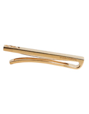 Gold Tone Brass Logo Branded Tie Clip Bar