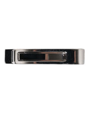 Silver Tone Brass Logo Branded Tie Clip Bar