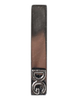 Silver Tone Brass Logo Branded Tie Clip Bar