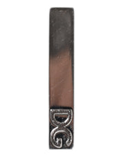Silver Tone Brass Logo Branded Tie Clip Bar