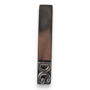 Silver Tone Brass Logo Branded Tie Clip Bar