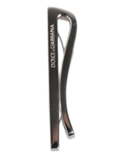 Silver Tone Brass Logo Branded Tie Clip Bar