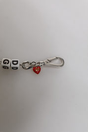 Silver Tone Brass Bead Dice Logo Embellish Charm Bracelet
