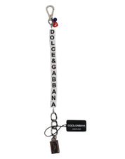 Silver Brass Chain Dice Logo Embellished Charm Bracelet