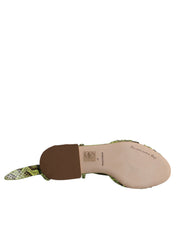 Green Animal Print Ankle Wrap Sandals Shoes