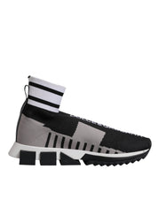 Dolce & Gabbana Black Gray Sorrento Socks Women Sneakers Shoes