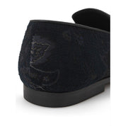 Blue Leather Slip-On Loafers