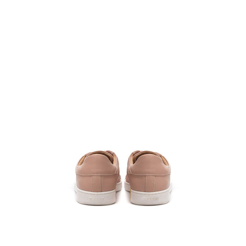 Pink Fabric And Leather Low Top Sneakers