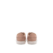 Pink Fabric And Leather Low Top Sneakers