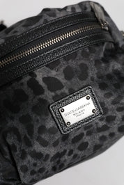 Black Gray Leopard DG Logo Belt Waist Fanny Pack Bag