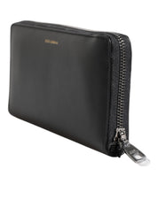 Black Blue Exotic Leather Embossed Continental Wallet