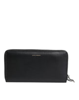 Black Blue Exotic Leather Embossed Continental Wallet