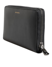 Black Blue Exotic Leather Embossed Continental Wallet