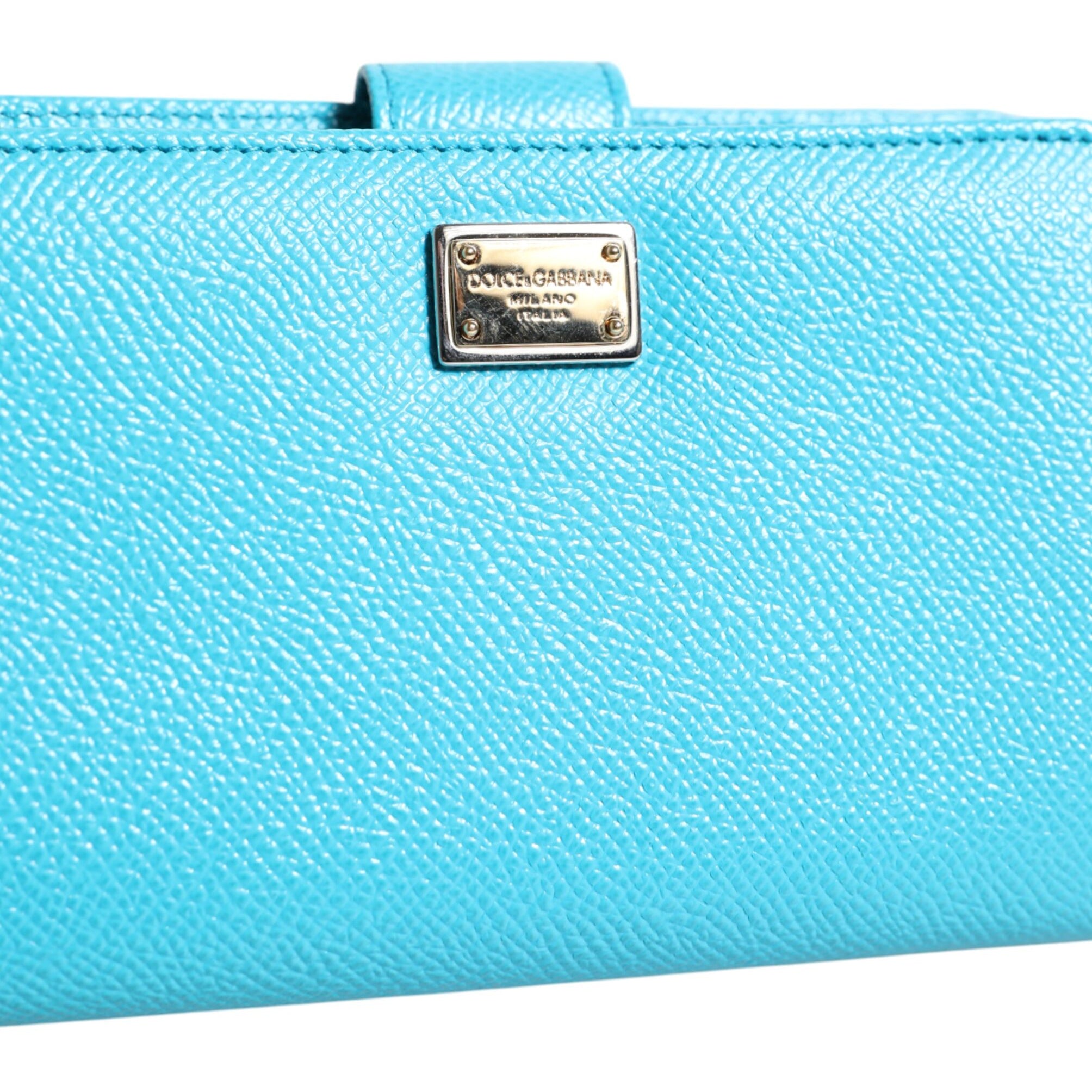 Dolce & Gabbana Light Blue Leather Bifold Continental Clutch Wallet Dolce & Gabbana