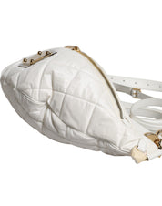 Dolce & Gabbana White Quilted Logo Plaque Belt Waist Fanny Pack Bag Dolce & Gabbana