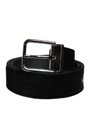 Dolce & Gabbana Black Cotton Silver Tone Metal Buckle Belt Dolce & Gabbana