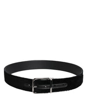Dolce & Gabbana Black Cotton Silver Tone Metal Buckle Belt Dolce & Gabbana