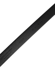 Black Goat Leather Metal Buckle Classic Belt