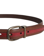 Dolce & Gabbana Burgundy Leather Metal Logo Buckle Belt Dolce & Gabbana