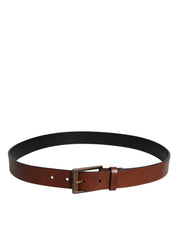 Dolce & Gabbana Brown Calf Leather Classic Metal Buckle Belt Dolce & Gabbana