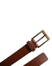 Dolce & Gabbana Brown Calf Leather Classic Metal Buckle Belt Dolce & Gabbana