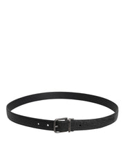 Black Calf Leather Classic Metal Buckle Belt