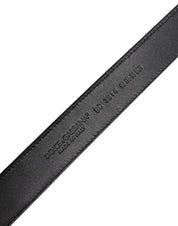 Black Calf Leather Classic Metal Buckle Belt