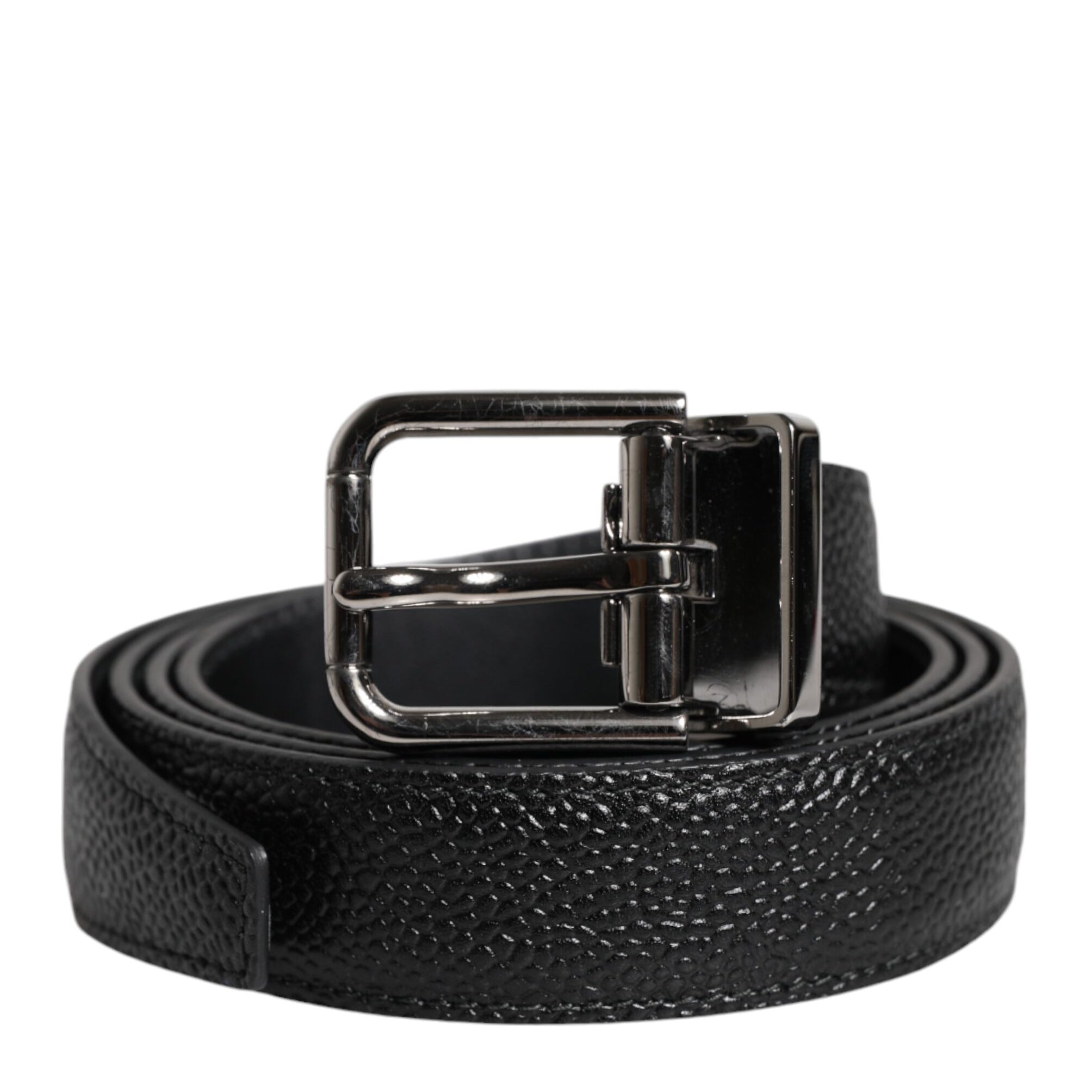 Dolce & Gabbana Black Calf Leather Classic Metal Buckle Belt Dolce & Gabbana