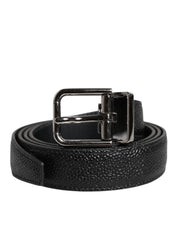 Dolce & Gabbana Black Calf Leather Classic Metal Buckle Belt Dolce & Gabbana
