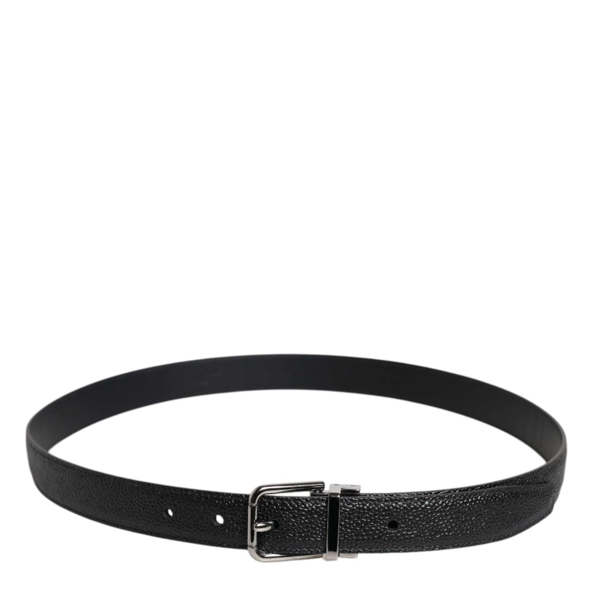 Dolce & Gabbana Black Calf Leather Classic Metal Buckle Belt Dolce & Gabbana