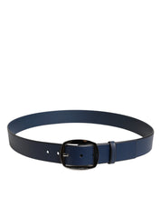 Dolce & Gabbana Blue Calf Leather Classic Metal Buckle Belt Dolce & Gabbana