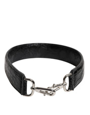Black Alligator Leather Bag Shoulder Strap