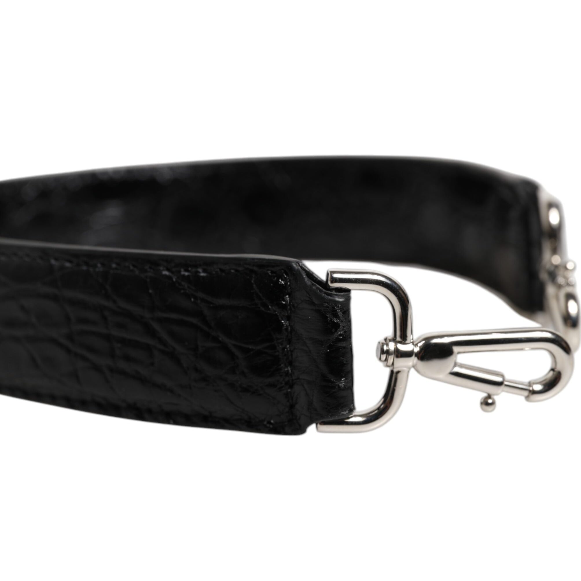 Dolce & Gabbana Black Alligator Leather Bag Shoulder Strap Dolce & Gabbana