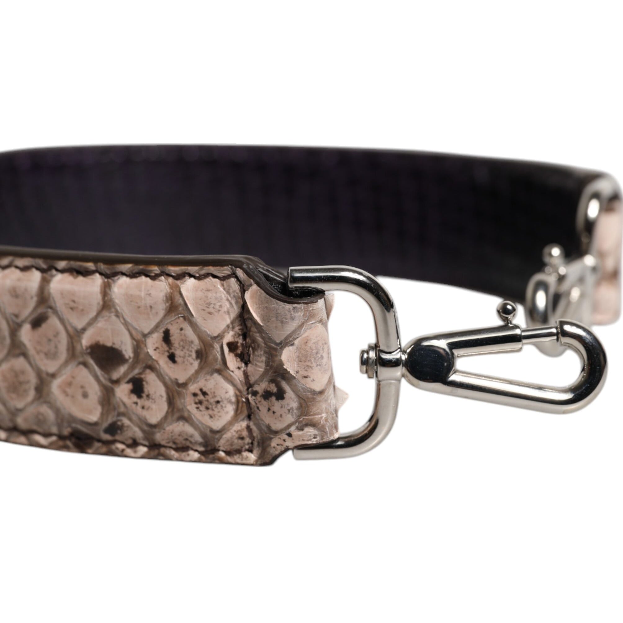 Dolce & Gabbana Black Cream Exotic Leather Bag Shoulder Strap Dolce & Gabbana