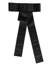 Dolce & Gabbana Black Satin Wide Waist Belt Dolce & Gabbana